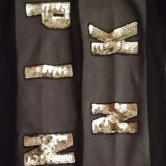 Victoria's Secret Pink black bling tank top shirt size medium - Picture 4 of 6